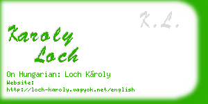 karoly loch business card