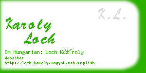 karoly loch business card